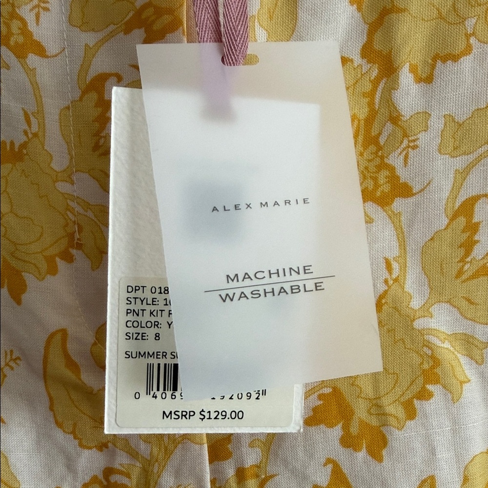 Alex Marie Golden Floral Linen blend pant - Picture 6 of 10